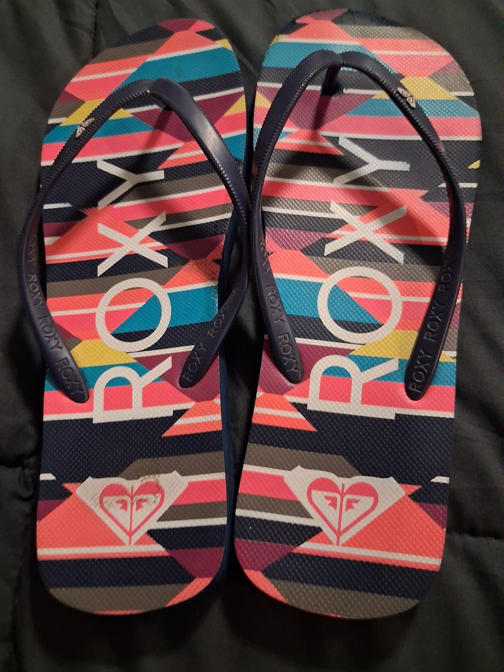 Roxy Multicolor Striped Flip Flops - Picture 4 of 6